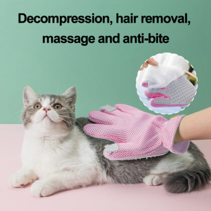 3-in-1 Pet Grooming Glove - Hair Removal, Deshedding Brush & Massage Tool